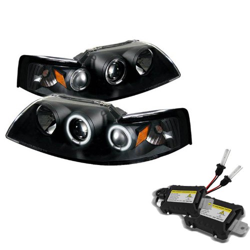 Headlight Assemblies Carpart4u CP4-PD-FM99-1PC-CCFL-BK+6kH1-DC