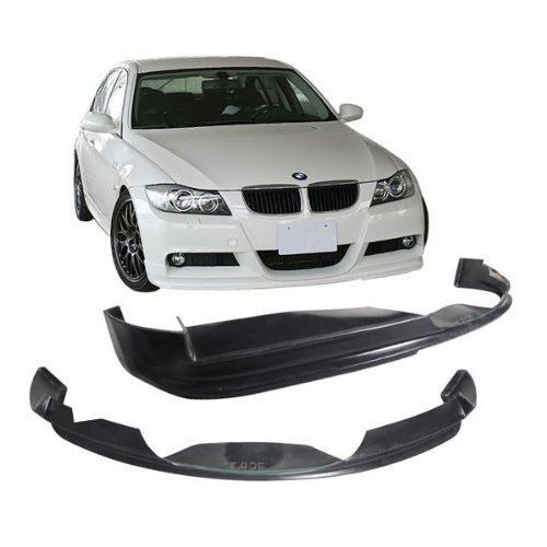 05-08 BMW E90 4 Door Mtec 2PC Add-On Front Bumper Lip Urethane Bumpers IKON MOTORSPORTS BLF-BE90MT2P-PU