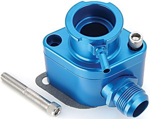 JEGS Performance Products 53072 Intake Manifold Fill Neck Kit - Blue Anodize Thermostat Housings JEGS 555-53072