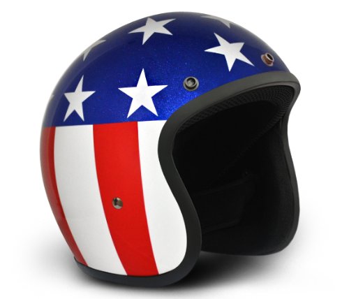 Daytona Captain America D.O.T. Approved 3/4 Shell Cruiser Motorcycle Helmet - X-Large Helmets Daytona Helmets DC6-CA-XL-AMA