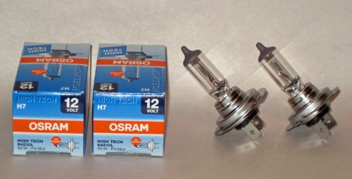 2 Piece Set of Osram / Sylvania Halogen H7 Long Life Headlight Bulbs # 64210L - NEW OEM - 12V / 55W / PX26d - Made in Germany Headlight Bulbs Osram Sylvania 64210L / H7