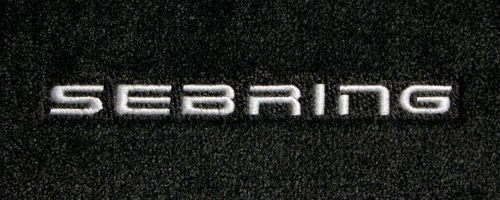 Logo 1995-2000 Chrysler Sebring Coupe Mid-level Custom 4 Pc Car Mat Set Mid-Level Cruiser Mat Color: Smoke Mat Logo: Sebring Letters Embroidery (2001-03) - White Flooring & Carpeting Cruiser Mats CLF7A0-MC01-1WHTG:MC33:L267