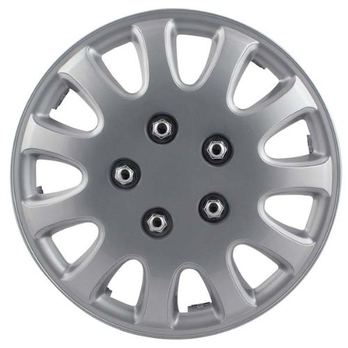 Pilot Automotive WH525-15S-BX 5 Lug Silver 15 Wheel Cover, (Set of 4) Hubcaps Pilot Automotive WH525-15S-BX
