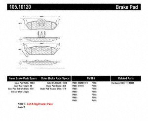 Brake Pads Centric 105.10120