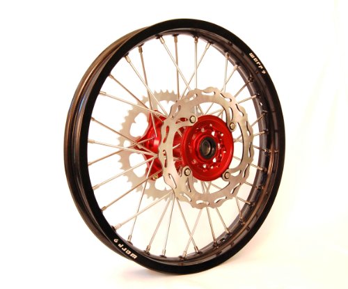 Warp 9 MX Complete Rear Wheel - Red Hub with Black Painted Rim (19x2.15) Off-Road Motorcycle Warp 9 89-11932-RS
