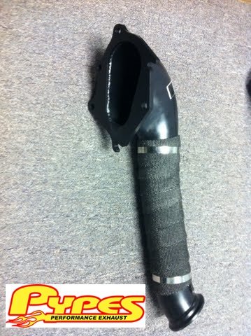 Chevrolet-GMC 6.6l Duramax Diesel 2001-2004 3 Turbo Down Pipe Stainless Steel Black Finished by Pypes Pipes Downard Automotive DTD0104