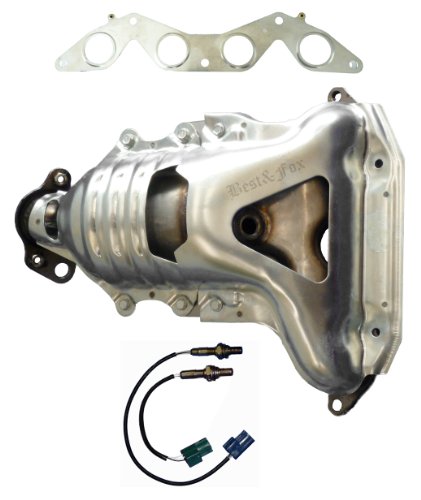 2001 Honda Civic 1.7 Catalytic Converter Manifold with two Oxygen Sensors - Not For California Emission Vehicles Catalytic Converters BESTANDFOX 70-0340-OX2.01