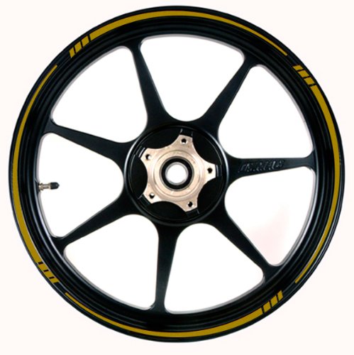 GOLD Wheel Rim Tape SPEED TAPERED Stripe fit ALL Makes of Motorcycles, Cars, Trucks Solenoids Vehicleartz TAPER_GOLD