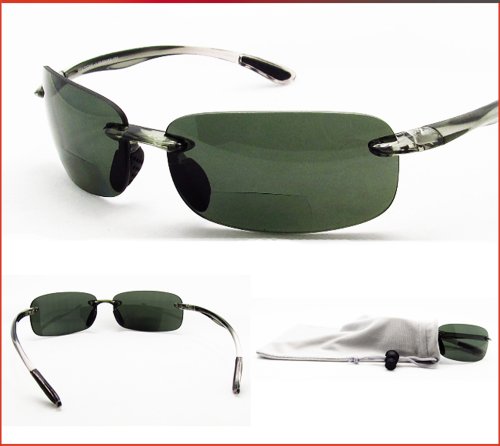 Goggles Bikershades.com Rimless bifocal polarized smoke 3.00