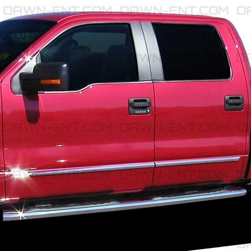 Chrome Body Side Molding for Ford F150 (2009-2014) Super Cab Side Dawn LCM-F150-SC-131112-Dawn