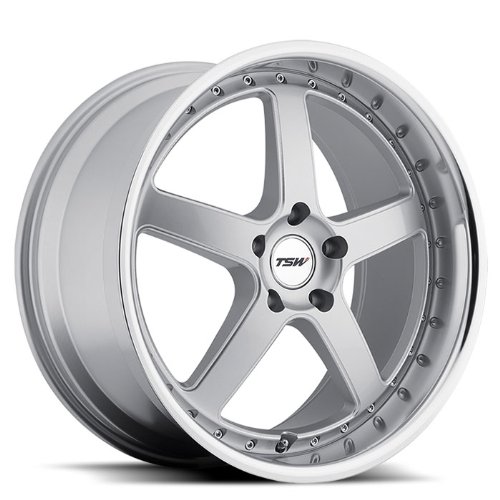TSW Carthage 20x10 (5 x 112mm) ET53 SILVER W/MIRROR LIP & MILLED SPOKES Car TSW 2010CAR535112S72