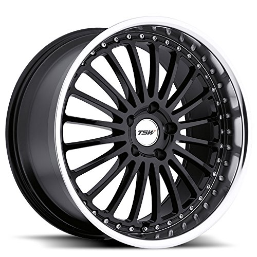 TSW Silverstone 20x8.5 (5 x 120mm) ET20 GLOSS BLACK W/MIRROR CUT LIP Car TSW 2085SIL205120B76