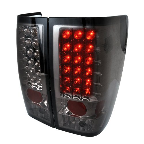 Nissan Titan xe se le Smoke Crystal Led Tail Lights Pair Tail Lights Spec-D Tuning LT-TIT04GLED-TM