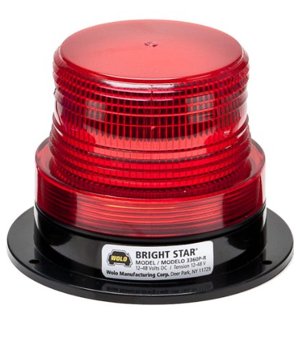 Wolo (3360P-R) Bright Star Emergency Warning Strobe Light - Red Lens, Permanent Mount Lighting Assemblies & Accessories Wolo 3360P-R
