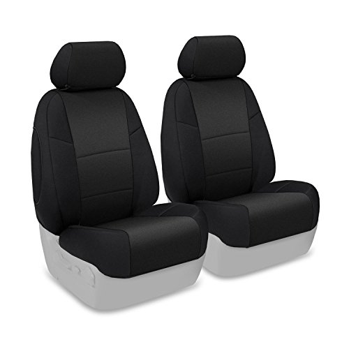 Coverking Custom Fit Front 50/50 Bucket Seat Cover for Select Honda Pilot Models - Neoprene Solid (Black) Accessories Coverking CSCF1HD9425
