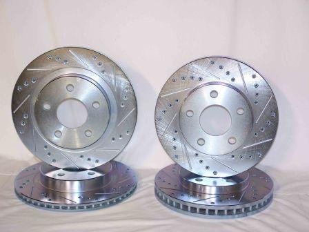 1993 1994 1995 1996 1997 Chevrolet Camaro Front + Rear Drilled Slotted Brake Disc Rotors +Hawk HPS Pads Rotors Rotors Online ROL55014DS & ROL55027