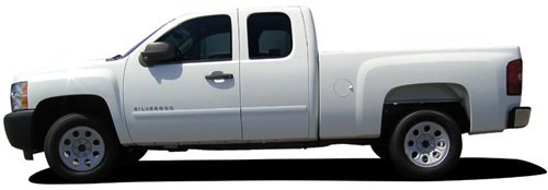 2007-2013 GMC Sierra Extended Cab Body Side Moldings (Stealth Gray Metallic 46/WA928L) Side Bodysidemoldings FE2-SILVERADO-EC-46/WA928L-Dawn