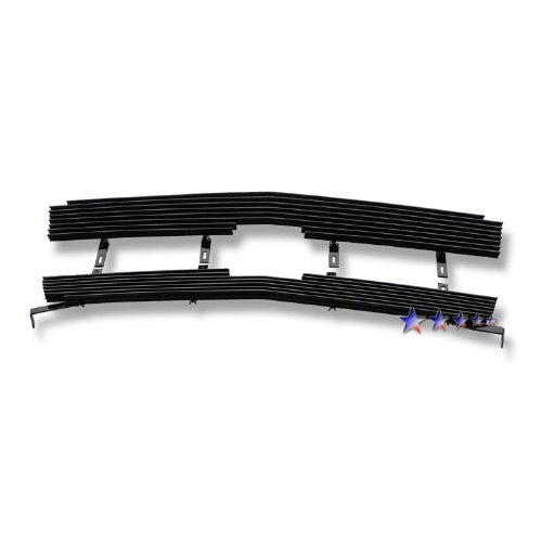Chevrolet Avalanche Without Body Cladding 2003 2004 2005 2006 Black Aluminum Grille - Upper Insert Style F2 Grille Inserts APS APSA-1489-C85317H