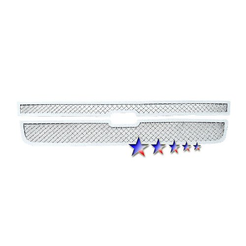 Chevrolet Silverado 3500 2005 2006 Chrome Mesh Grille - Upper Insert Style F1 Grille Inserts APS APSA-2074-C75306S