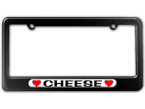 Cheese Love with Hearts License Plate Tag Frame Frames Graphics and More LP0936