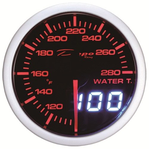 52mm Depo Racing Super White/Amber Digital Water Temp Gauge Water Temp Depo WA5237LED