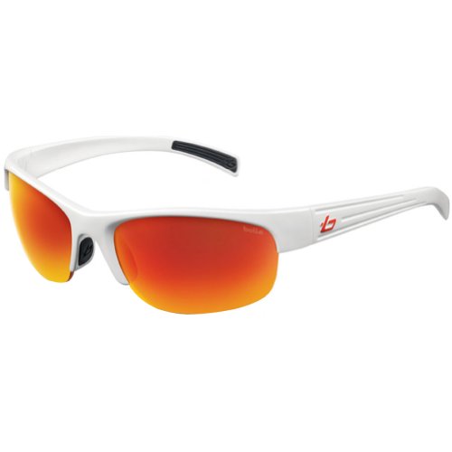 Bolle Chase Adult Competitor Series Polarized Sports Sunglasses - Shiny White/TNS Fire / Medium Goggles Bolle 11359-AMA