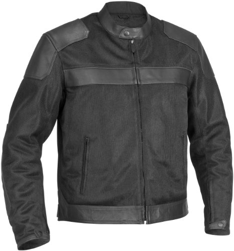 River Road Mens Pecos Leather Mesh Motorcycle Jacket Black 44 Jackets & Vests River Road XF-09-3568