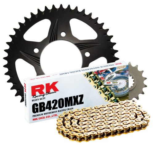RK Racing Chain 1002-968ZK Black Aluminum Rear Sprocket and GB420MXZ Chain Race Kit Chain & Sprocket Kits RK Racing Chain 1002-968ZK