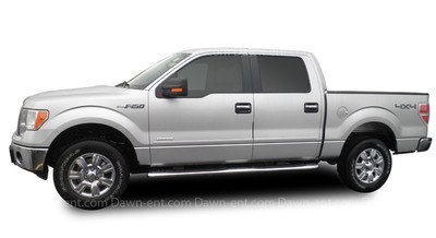 2009-2013 Ford F-150 Crew Cab Eco Boost Body Side Moldings (Tuxedo Black Metallic UH) Side Dawn Side Molding FE-F15009-CC-UH-Dawn