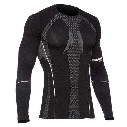 HEAT-OUT Base Layer Long Sleeve Crew Neck Top - SM, Black Tops HEAT-OUT BLHOUT1-BZ-SML