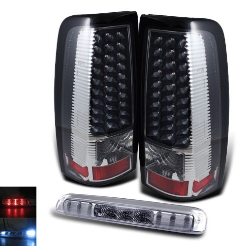 Rxmotoring 99-02 Silverado 99-03 Sierra Pick Up Led Tail Lights+3Rd L.E.D Brake Lamp Categories Spyder Auto ALT-ON-CS99-LED-BK+BKL-CS99-LED-C