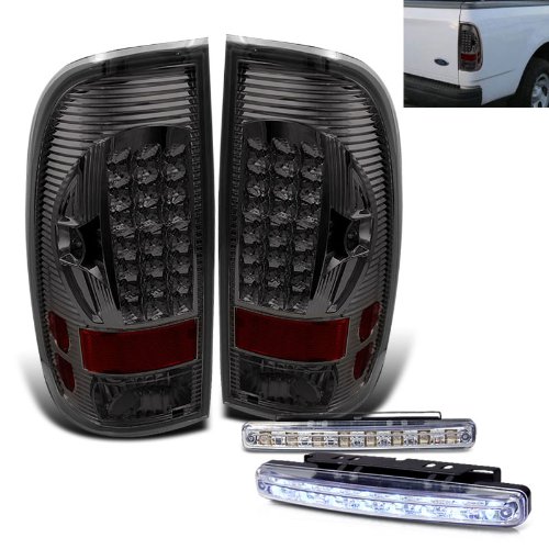 Rxmotoring 97 98 99 00 01 02 03 Ford F150 Led Tail Lights + 8 Led Bumper Fog Light Categories Spyder Auto ALT-ON-FF15097-LED-SM+CBL-DRL-8LED-C