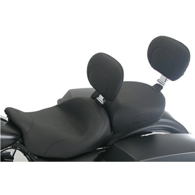 07-13 HARLEY FLHRC: Mustang Recessed Rear Seat with Backrest - Vintage Accessories Mustang Motorcycle Seats 48-9252