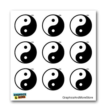 Yin and Yang Asian Chinese Symbol - Set of 9 - Window Bumper Laptop Stickers Bumper Stickers, Decals & Magnets Graphics and More S8237