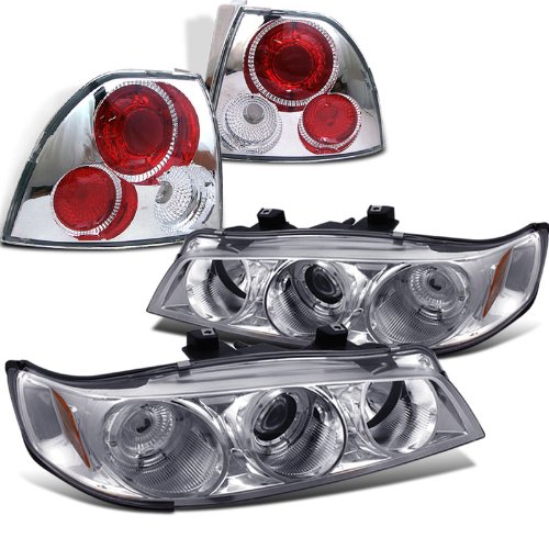 Rxmotoring 1995 Honda Accord Headlights Projector + Tail Light Headlight Bulbs RXMOTOR PRO-YD-HA94-AM-C+ALT-YD-HA94-C