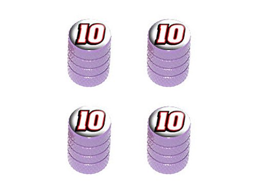 10 Number Ten - Tire Rim Wheel Valve Stem Caps - Purple Valve Stems & Caps Graphics and More V238_Purple