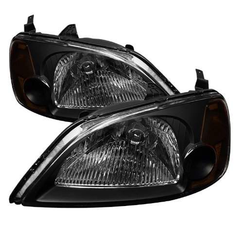 Rxmotoring 2001 Honda Civic Tail Lights Sedan + Head Light Lamps Headlight Assemblies RXMOTOR HD-JH-HC01-AM-BK-ALT-YD-HC01-4D-BK