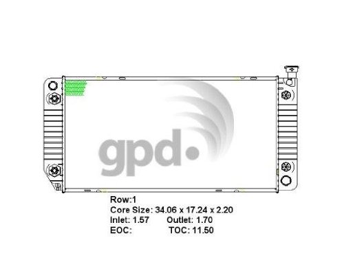 Global Parts Distributors 1520C Radiator Radiators Global Parts Distributors 1520C