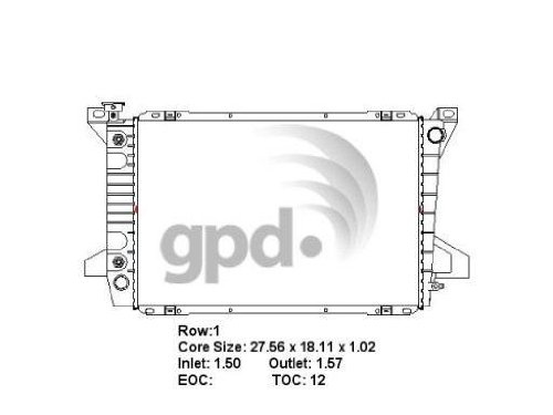 Global Parts Distributors 1453C Radiator Radiators Global Parts Distributors 1453C