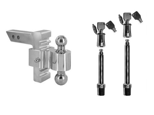 Aluminum 10 Drop Adjustable Hitch Ball Mount 2-2 5/16 & Locking Pin Set Ball Mounts Andersen Manufacturing 3413-3492