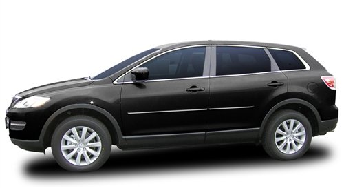 Painted Body Side Moldings for 2007-2012 Mazda CX9 (Crystal White Pearl 34K) with Chrome Insert Side  CF-CX9-34K