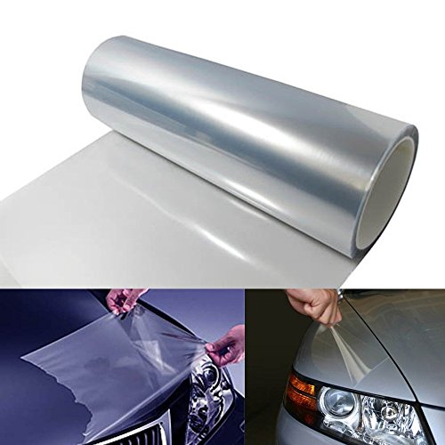 iJDMTOY 12 x 48 inches Clear Invisible Paint or Scratch Protection Vinyl Film For Headlight, Tail Lights, Bumper, Hood Bonnet, etc Protective Shields iJDMTOY AA2036