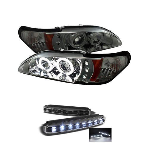 Headlight Assemblies Carpart4u PRO-YD-FM94-1PC-CCFL-SM+8LED-BK