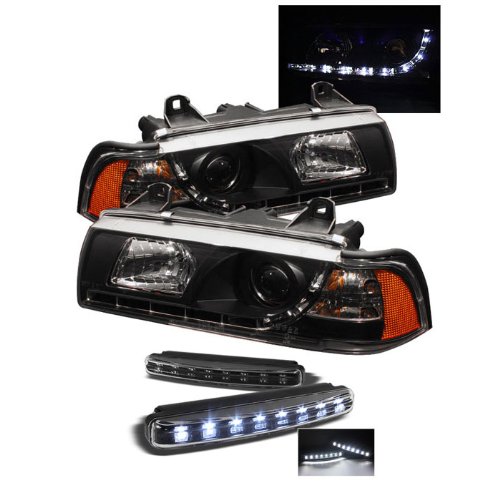 Headlight Assemblies Carpart4u PRO-YD-BMWE36-4D-DRL-BK+8LED-BK