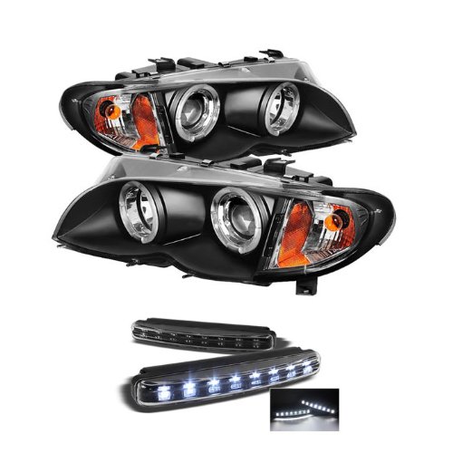 Headlight Assemblies Carpart4u PRO-YD-BMWE4602-4D-AM-BK+8LED-BK