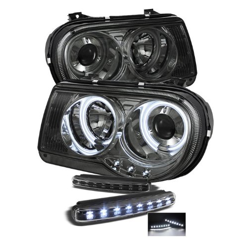 Headlight Assemblies Carpart4u PRO-YD-C300C-CCFL-SM+8LED-BK