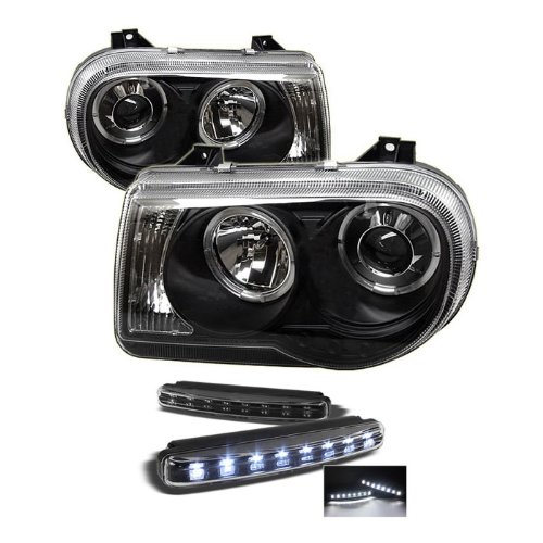 Headlight Assemblies Carpart4u PRO-YD-C300C-HL-BK+8LED-BK