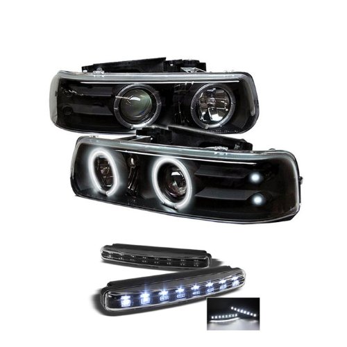 Headlight Assemblies Carpart4u PRO-YD-CS99-CCFL-BK+8LED-BK