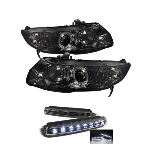 Headlight Assemblies Carpart4u PRO-YD-HC06-2D-HL-SM+8LED-BK