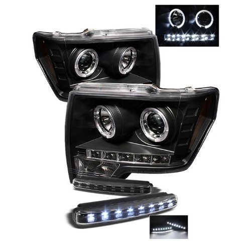 Headlight Assemblies Carpart4u PRO-YD-FF15009-HL-BK+8LED-BK